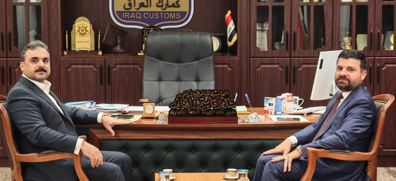 رئيس هيئة المنافذ الحدودية يبحث مع مدير عام الجمارك تعزيز ضبط المنافذ وزيادة الإيرادات ومكافحة التهريب