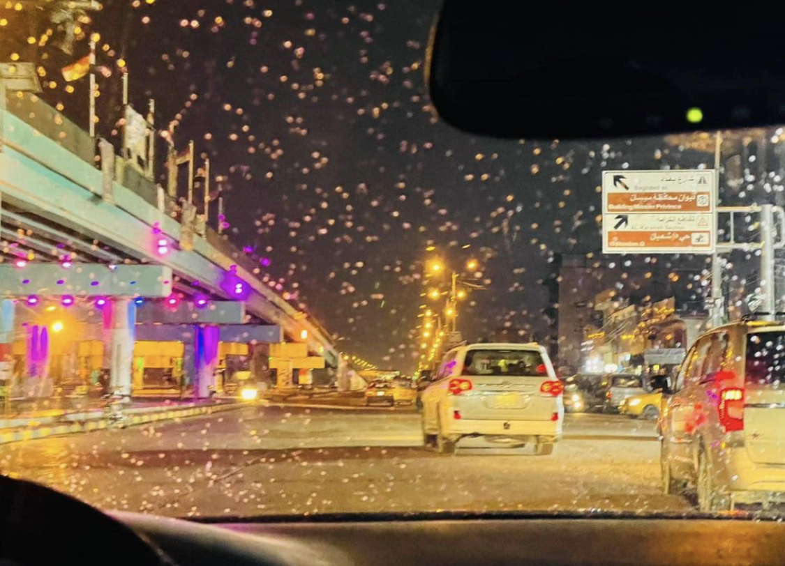 هطول امطار متوسطة استمرت لساعات في العمارة
